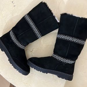 UGG Tall Black Sundance Revival Suede Boots